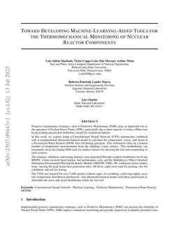 Toward Developing Machine-Learning-Aided Tools for the Thermomechanical Monitoring of Nuclear Reactor Components