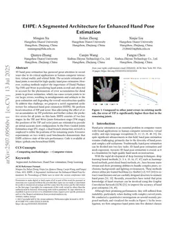 EHPE: A Segmented Architecture for Enhanced Hand Pose Estimation
