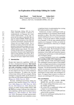 An Exploration of Knowledge Editing for Arabic