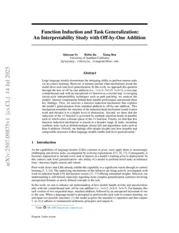 Function Induction and Task Generalization: An Interpretability Study with Off-by-One Addition