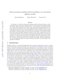 Solving dynamic portfolio selection problems via score-based diffusion models