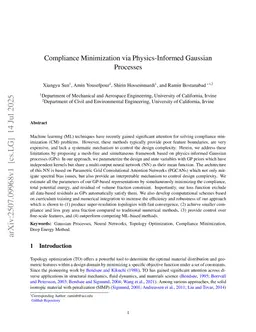 Compliance Minimization via Physics-Informed Gaussian Processes