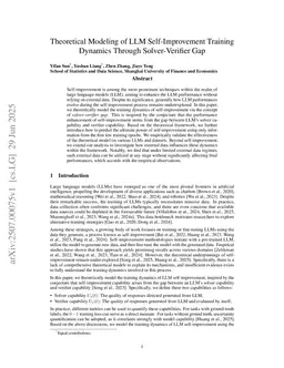 Theoretical Modeling of LLM Self-Improvement Training Dynamics Through Solver-Verifier Gap