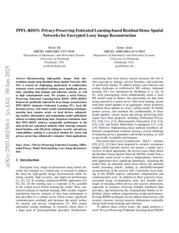 PPFL-RDSN: Privacy-Preserving Federated Learning-based Residual Dense Spatial Networks for Encrypted Lossy Image Reconstruction