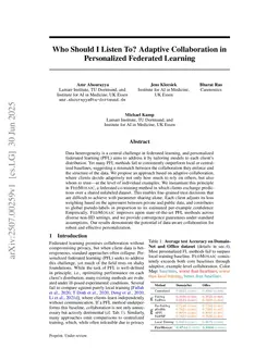 Whom to Trust? Adaptive Collaboration in Personalized Federated Learning