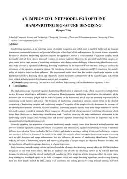 An Improved U-Net Model for Offline handwriting signature denoising