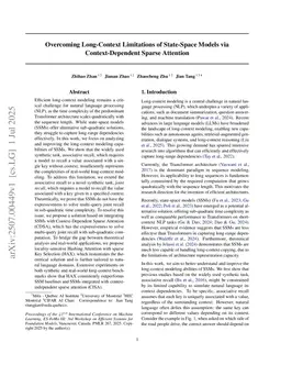 Overcoming Long-Context Limitations of State-Space Models via Context-Dependent Sparse Attention