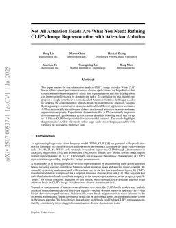 Not All Attention Heads Are What You Need: Refining CLIP's Image Representation with Attention Ablation