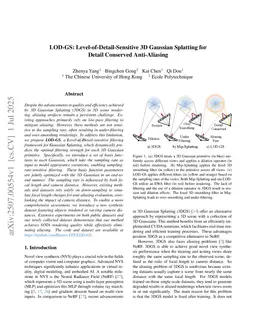 LOD-GS: Level-of-Detail-Sensitive 3D Gaussian Splatting for Detail Conserved Anti-Aliasing