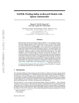 SAFER: Probing Safety in Reward Models with Sparse Autoencoder