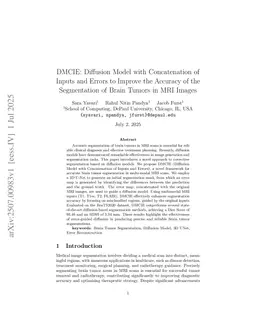 DMCIE: Diffusion Model with Concatenation of Inputs and Errors to Improve the Accuracy of the Segmentation of Brain Tumors in MRI Images