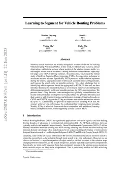 Learning to Segment for Vehicle Routing Problems