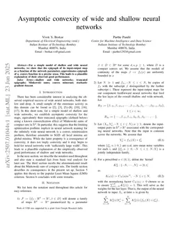 Asymptotic convexity of wide and shallow neural networks