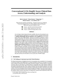 Conversational LLMs Simplify Secure Clinical Data Access, Understanding, and Analysis