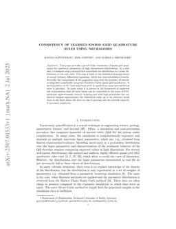 Consistency of Learned Sparse Grid Quadrature Rules using NeuralODEs