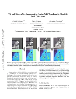 Tile and Slide : A New Framework for Scaling NeRF from Local to Global 3D Earth Observation