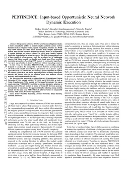 PERTINENCE: Input-based Opportunistic Neural Network Dynamic Execution