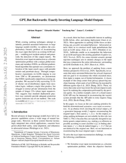 GPT, But Backwards: Exactly Inverting Language Model Outputs