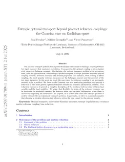 Entropic optimal transport beyond product reference couplings: the Gaussian case on Euclidean space