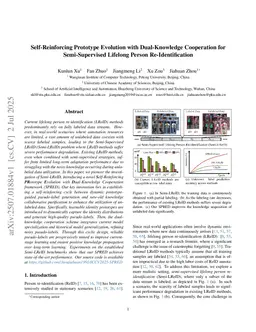 Self-Reinforcing Prototype Evolution with Dual-Knowledge Cooperation for Semi-Supervised Lifelong Person Re-Identification