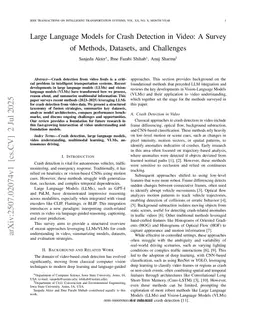 Large Language Models for Crash Detection in Video: A Survey of Methods, Datasets, and Challenges
