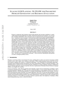 Scaling LLM Planning: NL2FLOW for Parametric Problem Generation and Rigorous Evaluation