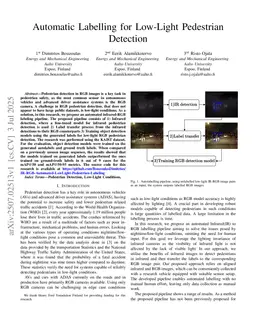 Automatic Labelling for Low-Light Pedestrian Detection