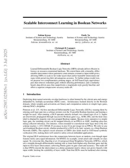 Scalable Interconnect Learning in Boolean Networks