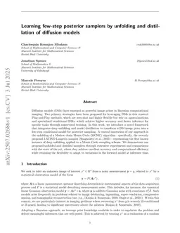 Learning few-step posterior samplers by unfolding and distillation of diffusion models