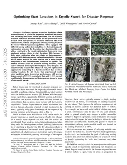 Optimizing Start Locations in Ergodic Search for Disaster Response