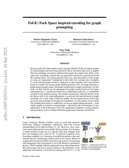 FoGE: Fock Space inspired encoding for graph prompting
