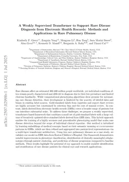 A Weakly Supervised Transformer for Rare Disease Diagnosis and Subphenotyping from EHRs with Pulmonary Case Studies