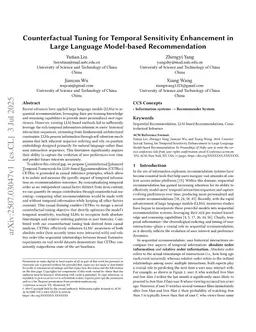 Enhancing Temporal Sensitivity of Large Language Model for Recommendation with Counterfactual Tuning
