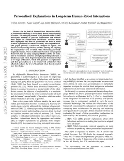 Personalised Explanations in Long-term Human-Robot Interactions