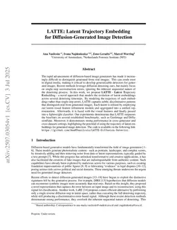 LATTE: Latent Trajectory Embedding for Diffusion-Generated Image Detection