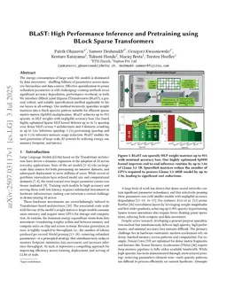 BLaST: High Performance Inference and Pretraining using BLock Sparse Transformers