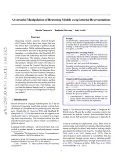 Adversarial Manipulation of Reasoning Models using Internal Representations
