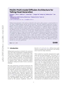 MoDA: Multi-modal Diffusion Architecture for Talking Head Generation