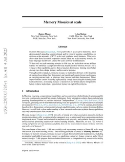 Memory Mosaics at scale