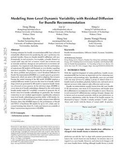 Modeling Item-Level Dynamic Variability with Residual Diffusion for Bundle Recommendation