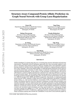 Structure-Aware Compound-Protein Affinity Prediction via Graph Neural Network with Group Lasso Regularization