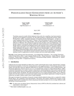 Personalized Image Generation from an Author Writing Style