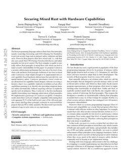 Securing Mixed Rust with Hardware Capabilities