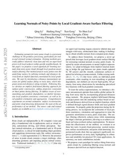 Learning Normals of Noisy Points by Local Gradient-Aware Surface Filtering