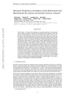 Masked Temporal Interpolation Diffusion for Procedure Planning in Instructional Videos