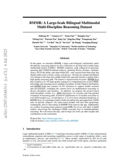BMMR: A Large-Scale Bilingual Multimodal Multi-Discipline Reasoning Dataset