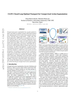 CLOT: Closed Loop Optimal Transport for Unsupervised Action Segmentation