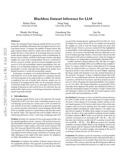 Blackbox Dataset Inference for LLM