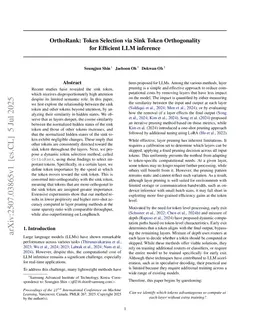 OrthoRank: Token Selection via Sink Token Orthogonality for Efficient LLM inference