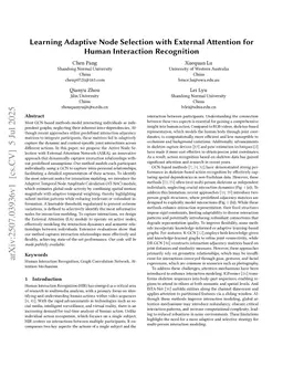 Learning Adaptive Node Selection with External Attention for Human Interaction Recognition